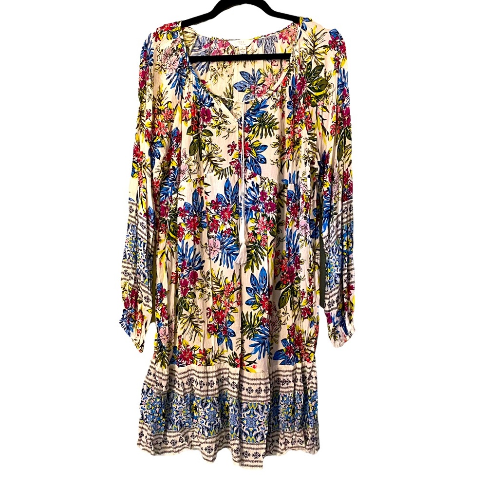 Time and Tru Multicolor Floral Long Sleeve Dress